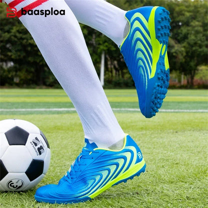 Baasploa Pánske profesionálne futbalové topánky Outdoor protisklzové tréningové športové topánky Pánske ľahké kožené futbalové topánky Chuteira Campo