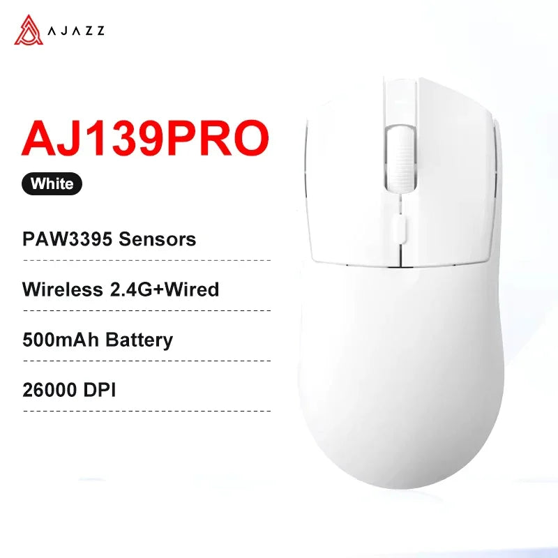 AJAZZ AJ139 V2 PRO Wireless Gaming Mouse, PAW3395/PAW3311 Sensor, 26000 DPI Bluetooth & 2.4GHz Wireless Gaming Mouse for PC, Laptop & Esports