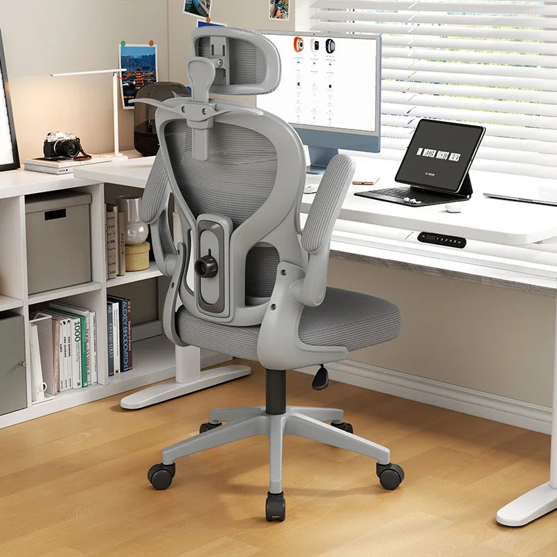 Chaise de bureau ergonomique pour le gaming avec soutien lombaire, chaise d'ordinateur pivotante confortable pour la maison, idéale pour les longues sessions de travail
