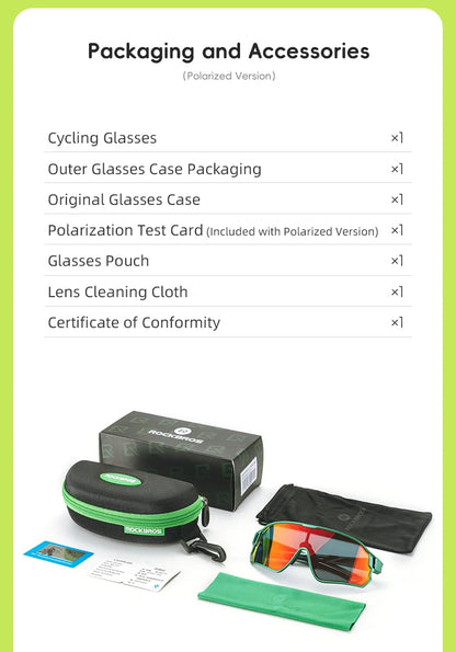 ROCKBROS Kids Polarized Photochromic Cycling Glasses UV400 Protection Outdoor Sports Sunglasses Child MTB Bicycle Eyewear