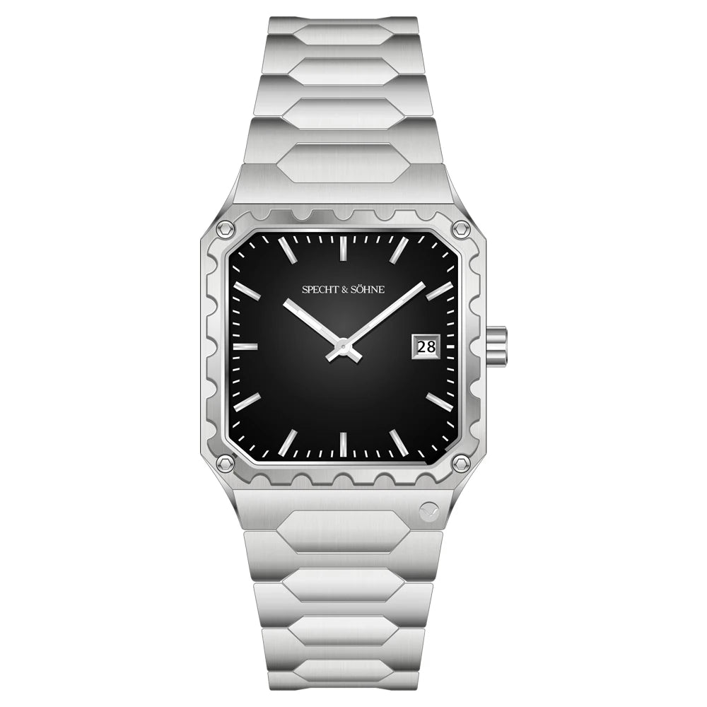 Specht & Söhne New Luxury Square 222 Watch Waterproof Male Clock Luminous Sapphire Stainless Steel Blue Men Watch Reloj Hombre
