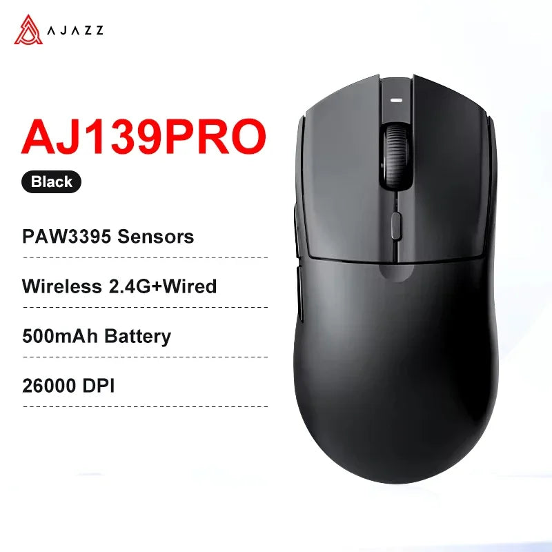 AJAZZ AJ139 V2 PRO Wireless Gaming Mouse, PAW3395/PAW3311 Sensor, 26000 DPI Bluetooth & 2.4GHz Wireless Gaming Mouse for PC, Laptop & Esports
