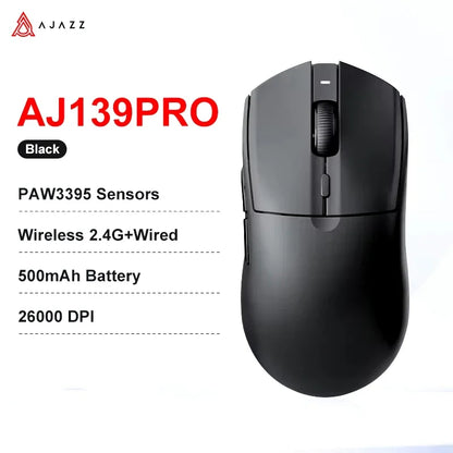AJAZZ AJ139 V2 PRO Wireless Gaming Mouse, PAW3395/PAW3311 Sensor, 26000 DPI Bluetooth & 2.4GHz Wireless Gaming Mouse for PC, Laptop & Esports