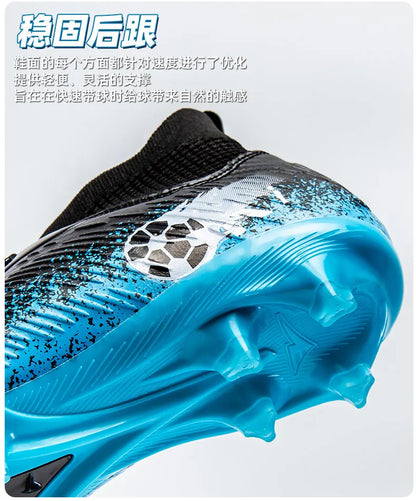 Uomo Donna Scarpe da calcio alte Antiscivolo Sneakers da calcio Traspiranti Scarpe da allenamento per futsal Scarpe da calcio da esterno su erba con tacchetti alla caviglia