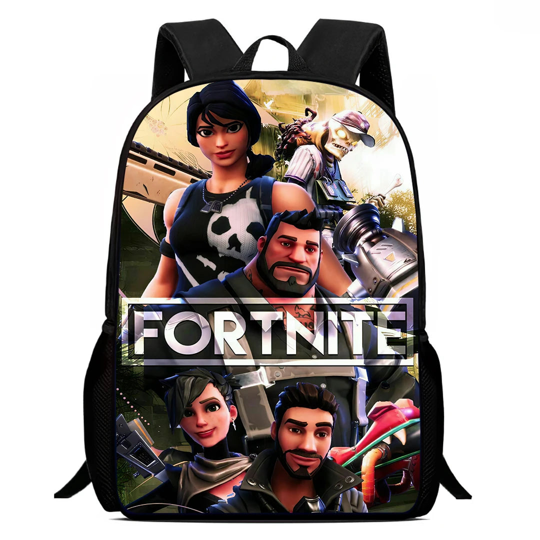 Fortnite 15 Inch Cartoon School Backpack for Kids Boys Girls, Cool Game Printed Lightweight Backpack Large Suitable for Ages 5-8