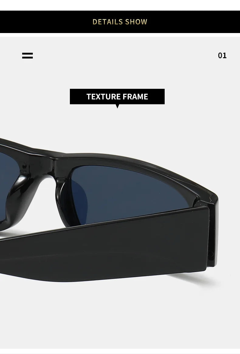 Hiphop Style Narrow Frame Black Sunglasses Men's Retro Effortless Orange Sunglasses UV400