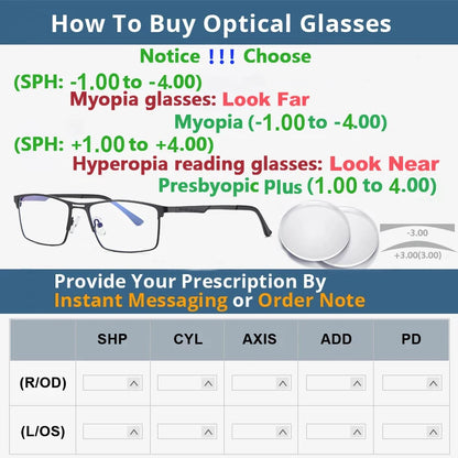 Women Photochromic Glasses Blue Light Blocking Lenses Men Prescription Reading Myopia Eyewear Anti Fatigue PC Eyeglasses Frame