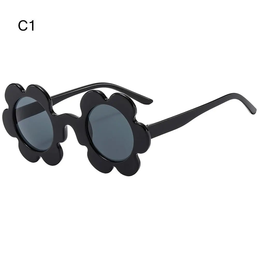New Trendy Sunflower Sunglasses for Women Retro Round Flower Sun Glasses Fun Novel Disco/Festival/Party Shades for Adults