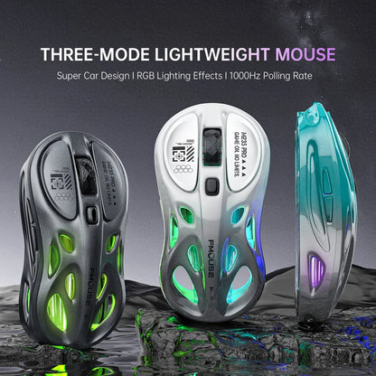 Kabellose 2.4G Tri-Mode RGB Gaming-Maus mit leichtem Hohl-Design, Chroma-Beleuchtung, kabelgebunden, Bluetooth, E-Sports-Maus-Controller