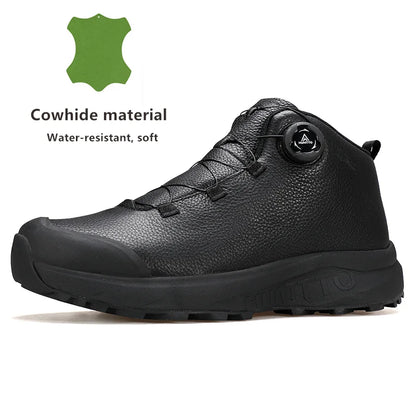 Pantofi din piele HUMTTO pentru bărbați, pentru iarnă, camping și activități în aer liber, pantofi sport pentru bărbați, bocanci de trekking respirabili, adidași antiderapanti pentru drumeții