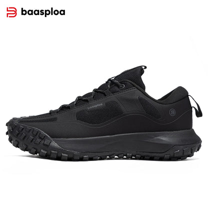 Baasploa Men Hiking Sneakers Outdoor Fashion Lightweight Breathable Shoes Male Casual Anti-Skid Wear-Resistant Climbing Shoes