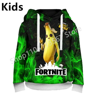 Sweatshirts com Capuz Llama Battle Royale F-Fortnited com Impressão 3D para Homem, Mulher e Criança, Rapaz e Rapariga, Pullover Streetwear Verde