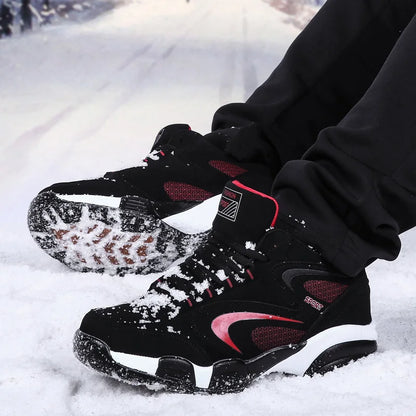 Men's Snow Boots Winter Warm Couple Casual Sneakers Fashion Leather Outdoor Sport Running Tennis Men Non-Slip Big Size 48 Trainer