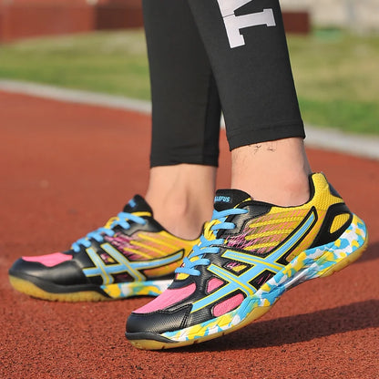 2022 new women's sneakers, men's badminton shoes, light black breathable female outdoor sports training shoes, women's athletics sports green