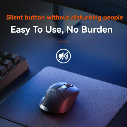 Ratón inalámbrico Inphic M9 con receptor USB 2.4G, recargable Type-C, botón silencioso, visualización de energía, ergonómico para oficina, universal