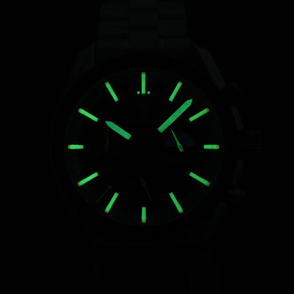 Watchdives WD1863 39mm VK63 Chronograph Watch Vintage Stainless Steel Sapphire OTF Clasp Waterproof Luminous Watches for Men