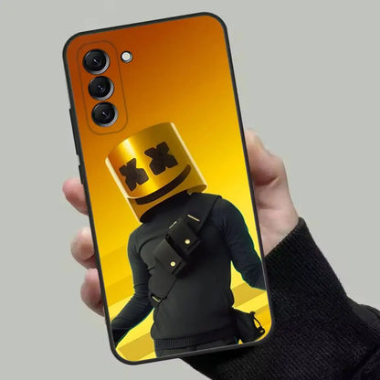 Capa de telemóvel M-Midas F-Fortnite para Samsung Galaxy A13,A21s,A22,A31,A32,A52,A53,A71,A80, capa preta flexível