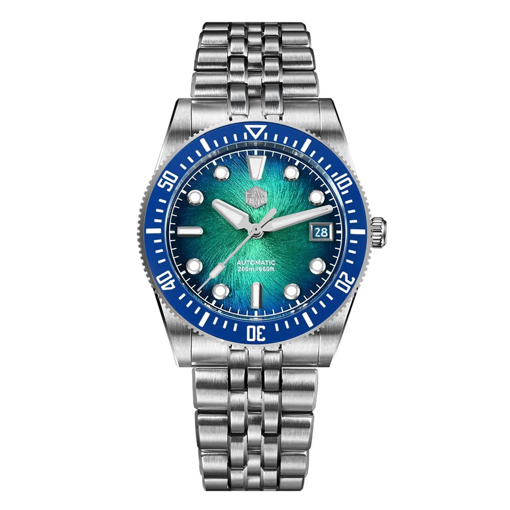 San Martin 37.5mm 40mm Men Diver Watch Miyota 9015 Enamel Dial Luxury Automatic Mechanical Wristwatch Waterproof 200m SN0148