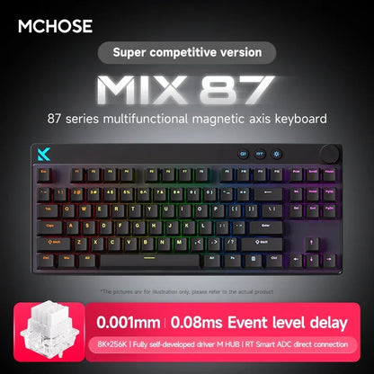 Mchose Mix87 Magnetic Switch Keyboard Wired Gaming Keyboard 8K+256K Esport 0.08ms Low Latency E-Sports Custom Gamer Accessories