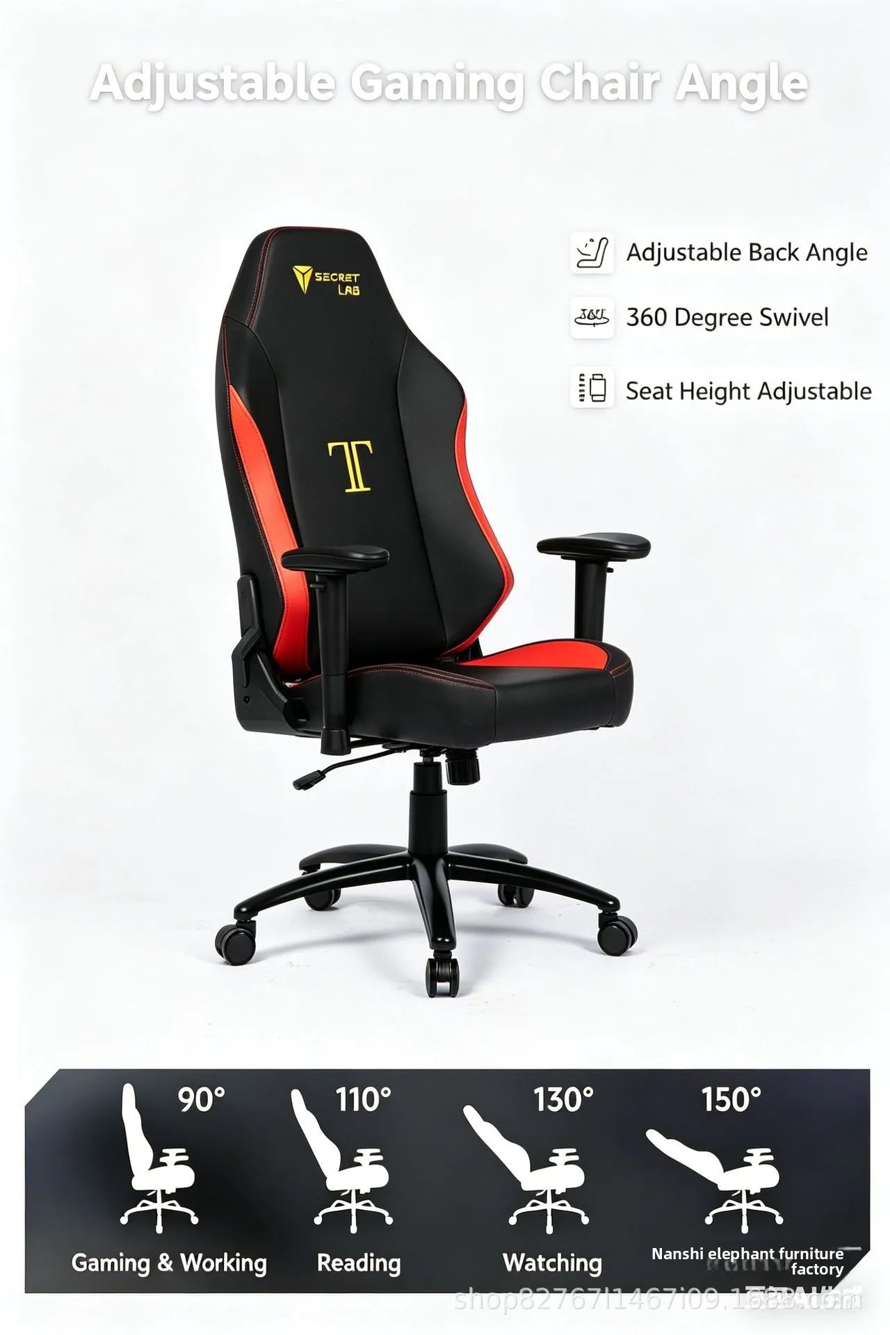 Secret Lab Gaming Chair Pro Ergonomic Elevating Desk Computer Chair Ideal for Esports Hotels Comfy Gaming Chair Gaming Chair