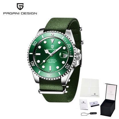 New PAGANI DESIGN Diving Automatic MechanicalWatch Luxury Sports WaterproofWatch Stainless Steel Sapphire Luminous Watch for Men