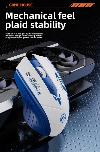 Mouse gaming wireless 2.4G USB silenzioso Dual Mode Bluetooth ricaricabile 1600DPI per PC e laptop
