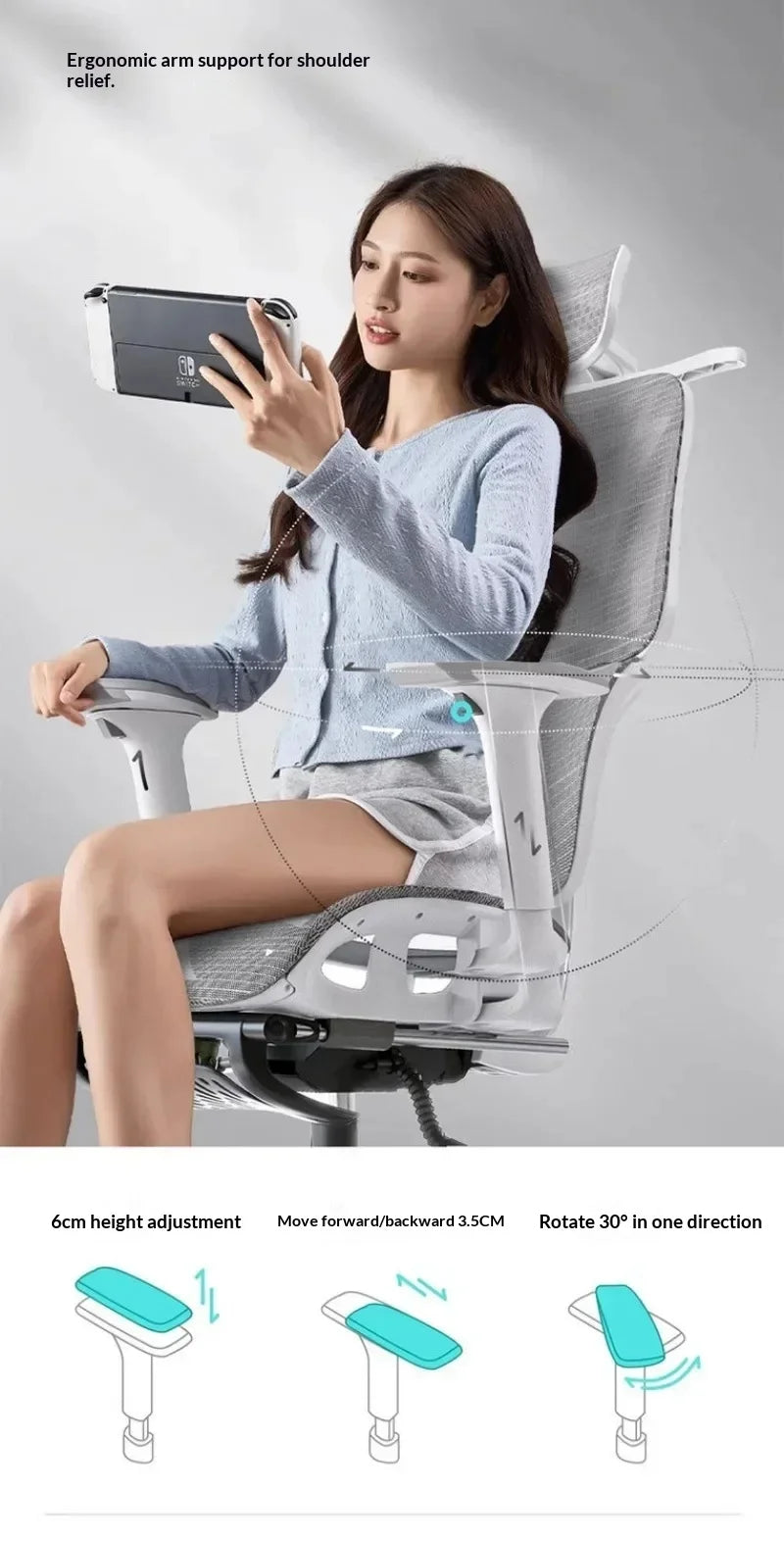 Comfortable Ergonomic Study Chair Waist Home Computer Relaxing Chair Office Chair High Back Ergonomic Chairs Office Furniture