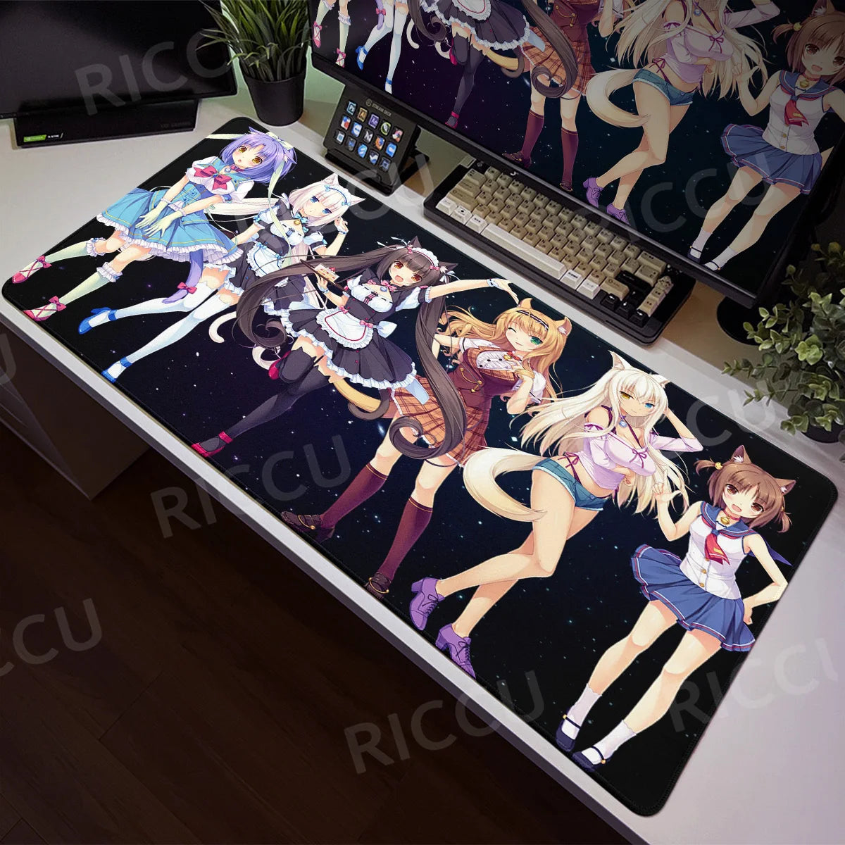 Nekopara XXL Home HD Computer Desk Mouse Anime Large Mouse Pad Office Laptop Computer Desktop Mat Game Accessories Tech