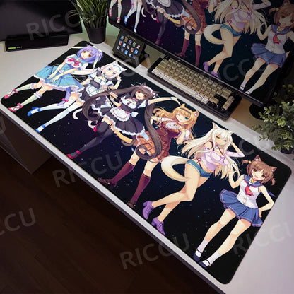 Nekopara XXL Home HD Computer Desk Mouse Anime Large Mouse Pad Office Laptop Computer Desktop Mat Game Accessories Tech