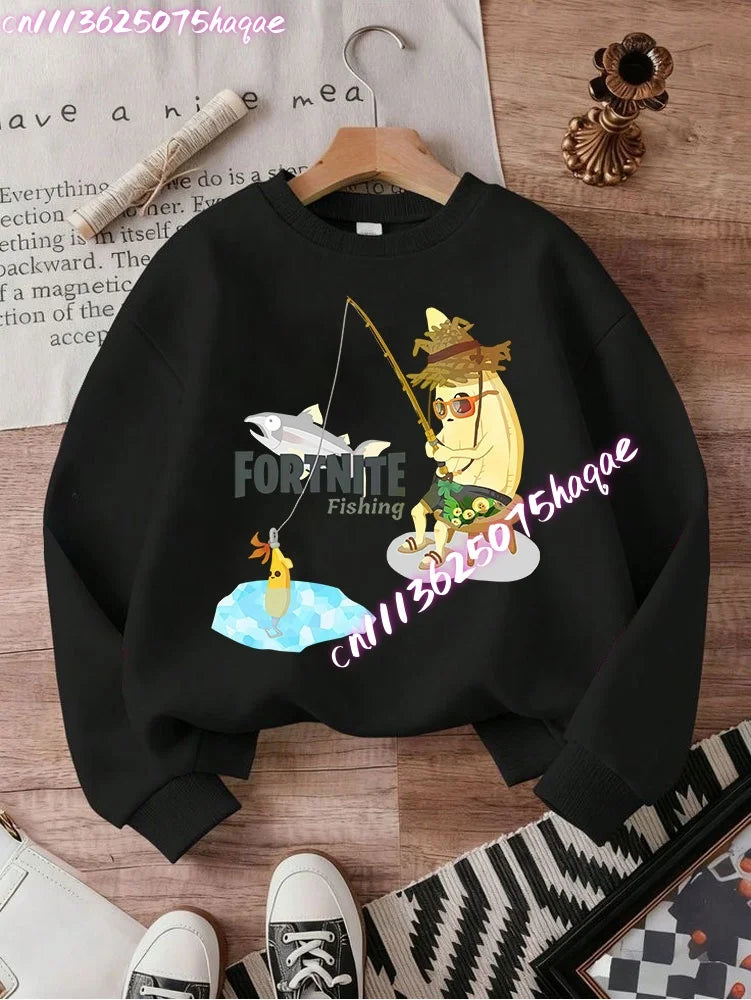 New Fortnite Kids Sweatshirts Cartoon Game Character Printed Hoodie Autumn Casual Children’s Tops Winter Baby Boys Clothing