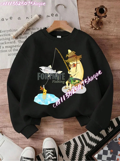 New Fortnite Kids Sweatshirts Cartoon Game Character Printed Hoodie Autumn Casual Children’s Tops Winter Baby Boys Clothing