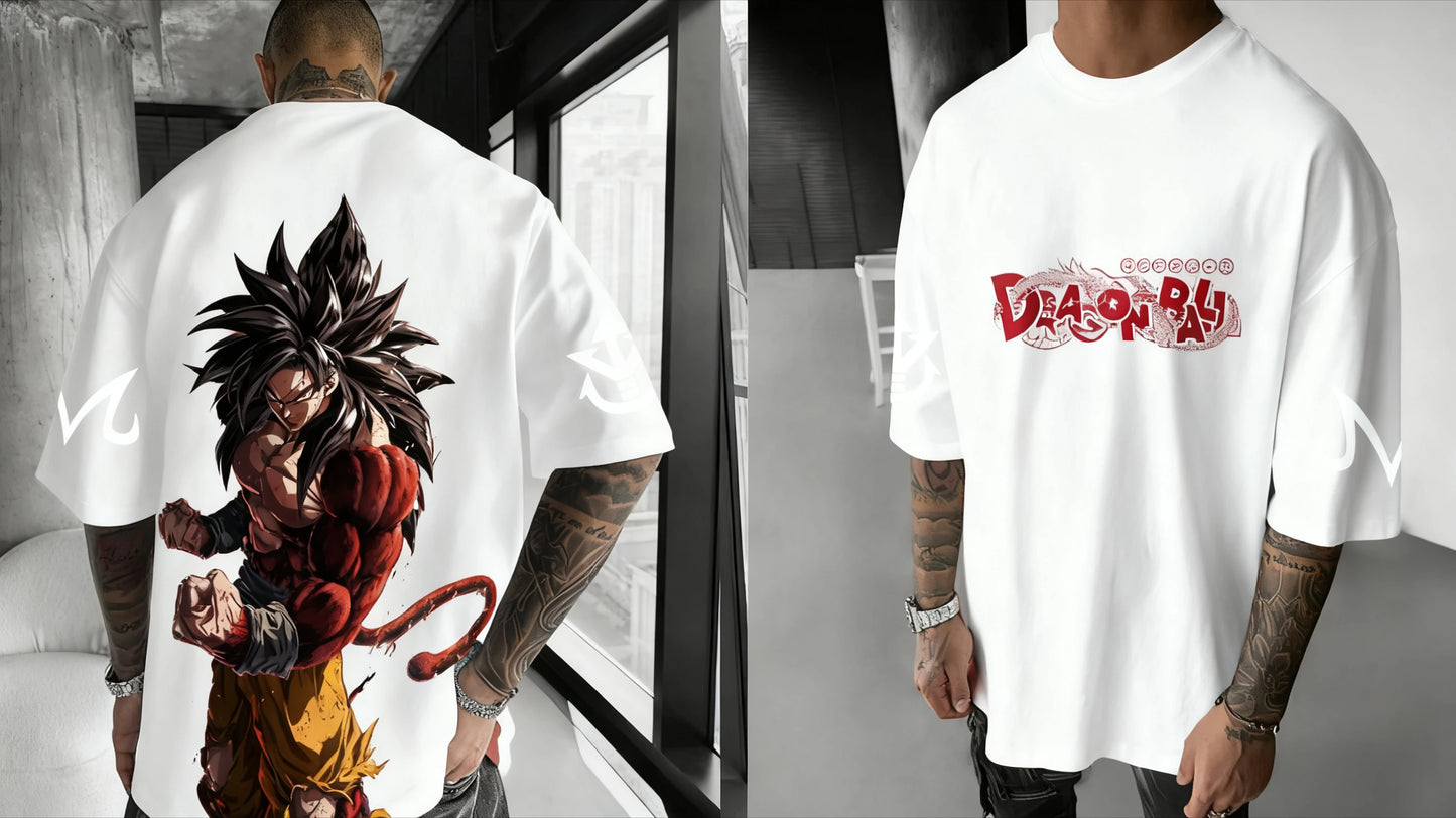 Dragon Ball Anime Super Saiyan 4 T-shirt 2025 Summer Men's and Women's Street Loose Casual Versatile Parent Child Clothing Top