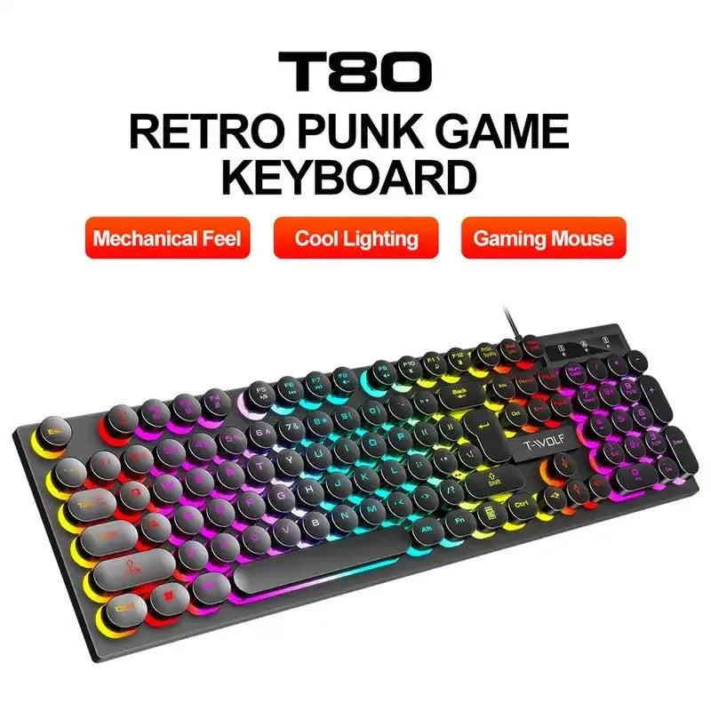 2026NEW RGB Gaming Mechanical Keyboard USB Wired 104 Keys Keyboard Backlit Black Red Blue Light for Computer Laptop Pro Keyboard