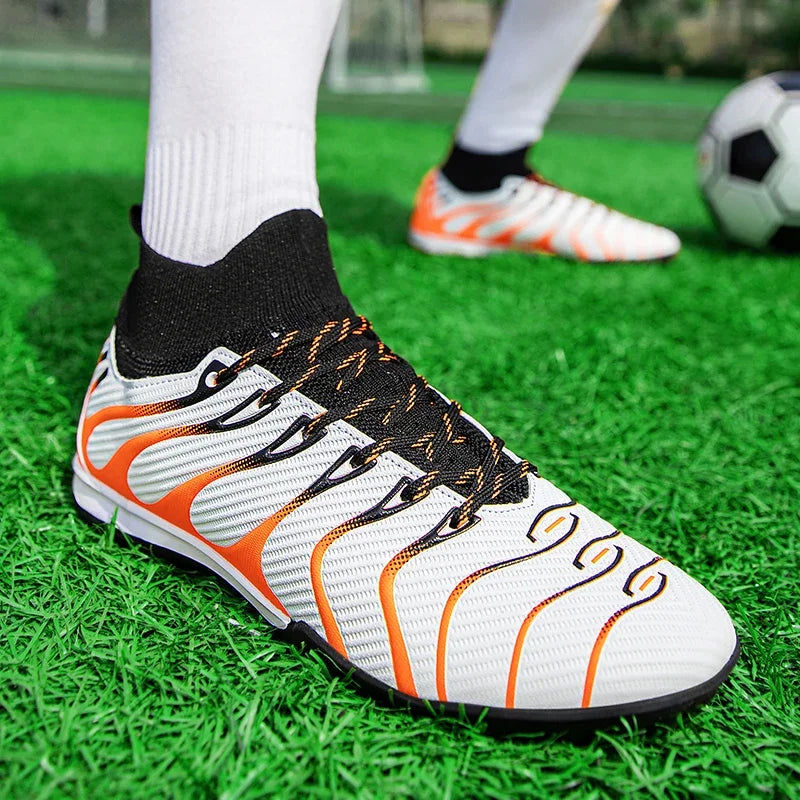 Herren-Fußballschuhe Sport FG/TF Outdoor-Fußballschuhe Training Jungen Wettkampf rutschfest mit langen Stollen Hallen-Futsal bequem