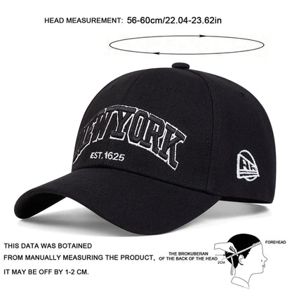 Unisex New York-baseballpetten met geborduurde letters, voor lente en herfst, verstelbare casual petten voor buiten, zonwerende petten, sport- en golfpetten