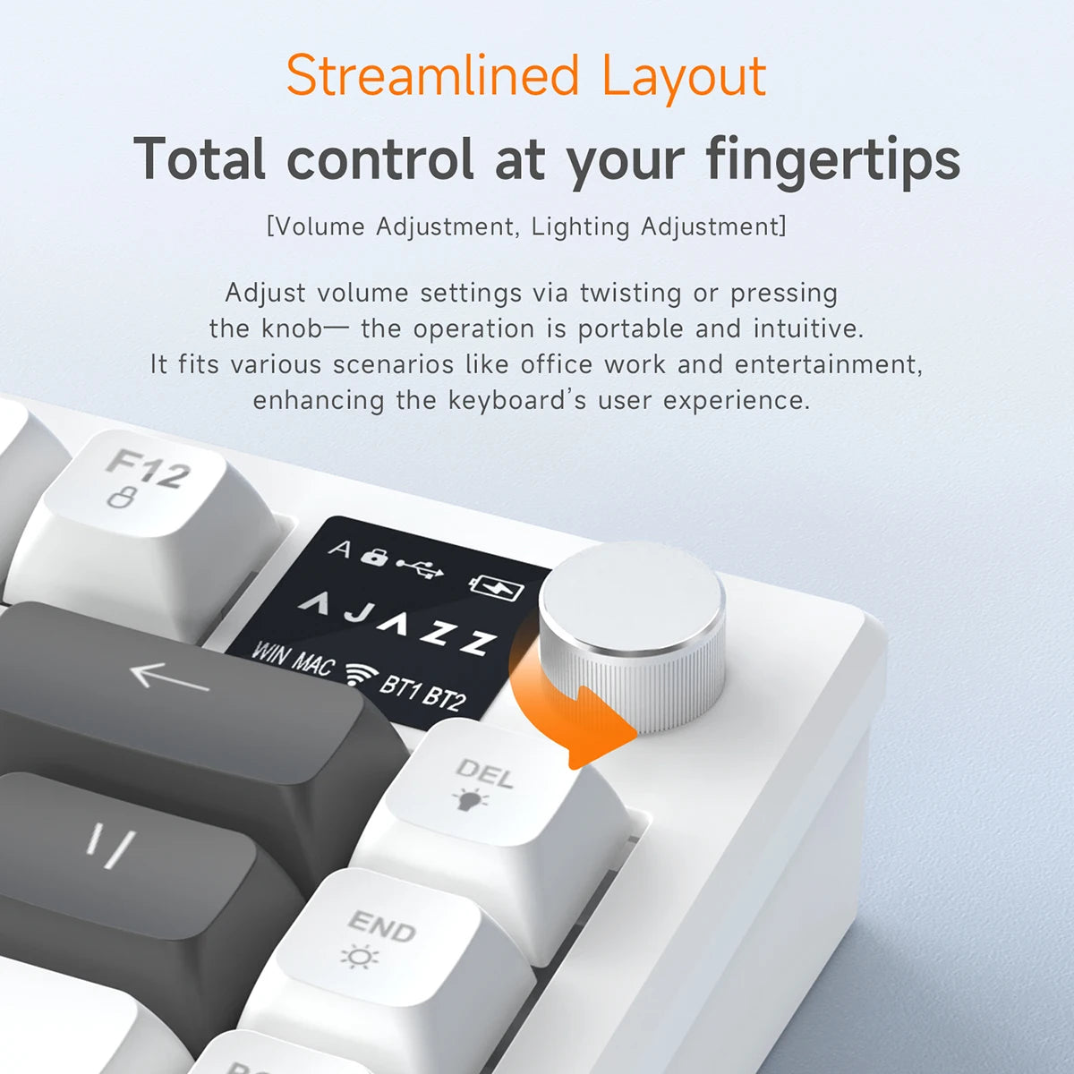 AJAZZ AF82 Office Low Profile Tastatur RGB kabelgebundene/kabellose Gaming-Tastatur 75% Layout 82 Tasten 4000mAh Akku für Win/Mac