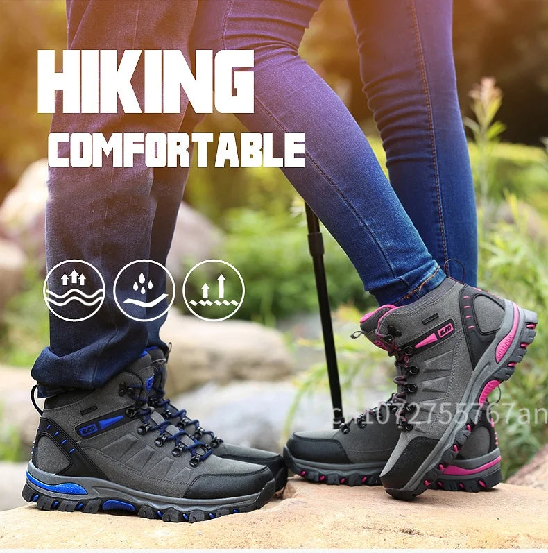 Couples Outdoor Hiking Shoes Comfortable Wear-Resistant Camping Climbing Mountain Shoes Breathable Sports Shoes Camping Boots