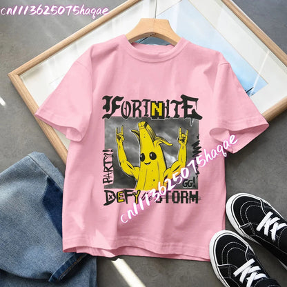 Fortnites Series Summer Child Clothing Hot Game Boys Girls T-Shirt Cartoon Print Kids Short Sleeve Tops Funny Birthday Gifts