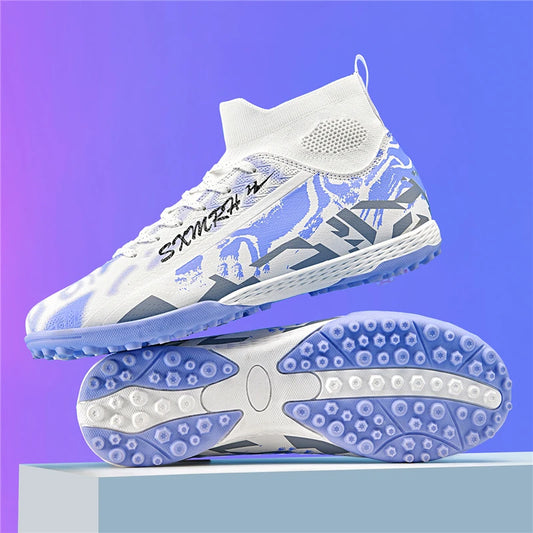Double Star Men's High-Top TF Turf Football Boots, Youth & Student Edition, Adult & Kids, Professional Match & Training Soccer Shoes