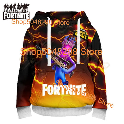 Fortnite Hoodies Pullover Sweatshirt Victory Royale 3D Hoodies Streetwear Hooded Clothes Tops for Kids Birthday Gifts