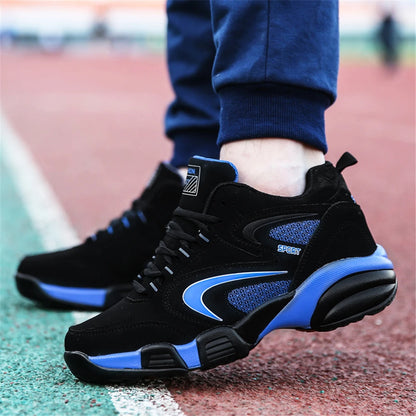 Plus Size Men's Trendy Color Block Sneakers, Comfortable Non-Slip Lace-Up Casual Durable Shoes for Men's Outdoor Activities