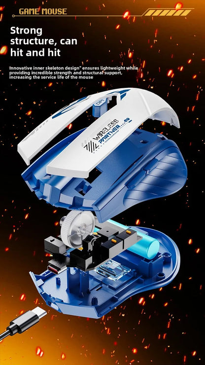 Mouse gaming wireless 2.4G USB silenzioso Dual Mode Bluetooth ricaricabile 1600DPI per PC e laptop
