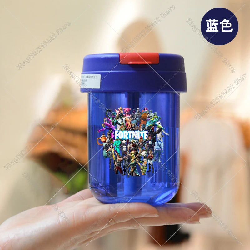 Game Fortnites Mini Straw Cups School Student Plastic Water Bottle Children Leak-proof Coffice Milk Cups Travel Outdoor Office