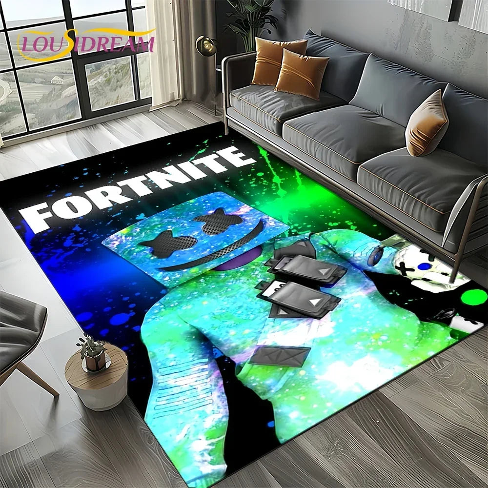 2025 Games 3D F-Fortnite Cartoon Carpet Rug for Living Room Bedroom Home Sofa Decoration,Kids play Area Rug Non-slip Floor Mat