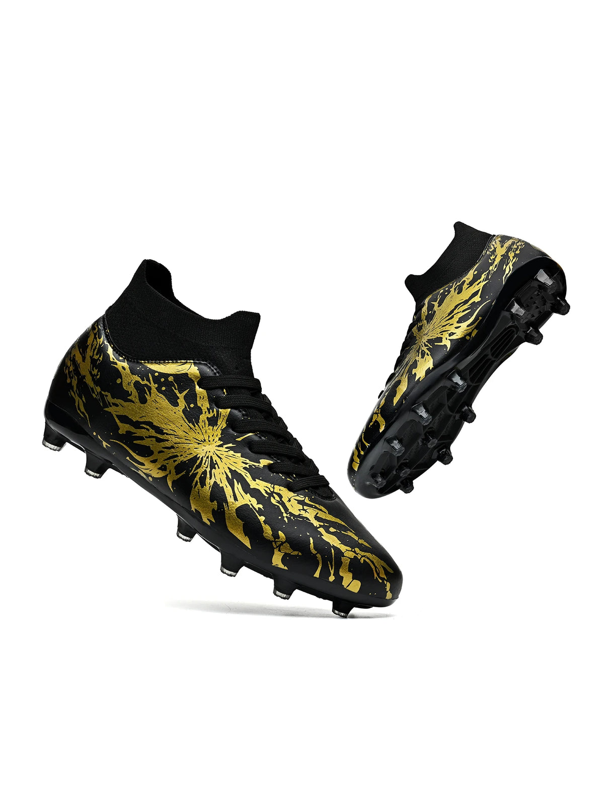 Chaussures de football pour adultes AG FG pour terrain ferme, crampons flexibles en PU à haute traction pour hommes, pour les matchs de football en extérieur et l'entraînement.
