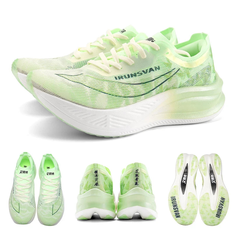 IRUNSVAN Scarpe da corsa professionali da maratona da uomo con piastra in carbonio in nylon, scarpe sportive da strada, scarpe da ginnastica leggere da donna, sneakers sportive
