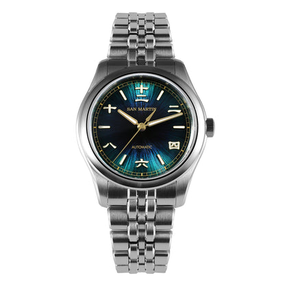 San Martin 39mm Enamel Sunray JianZhan Dial Men GADA Watch 90S5 Automatic BGW-X1 10Bar Sapphire 5-Link Bracelet SN0144CG