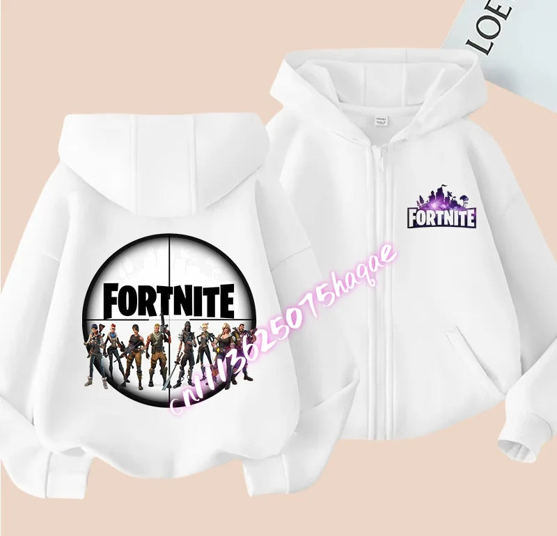 New Fortnites Child Zip-up Hoodie Cartoon Anime Hoodies Casual Breathable Kids Boys Coat Jackets 2026 Spring Children Clothing