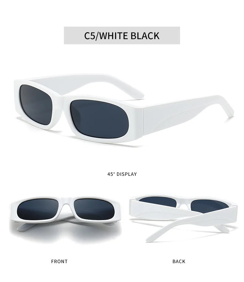 Hiphop Style Narrow Frame Black Sunglasses Men's Retro Effortless Orange Sunglasses UV400