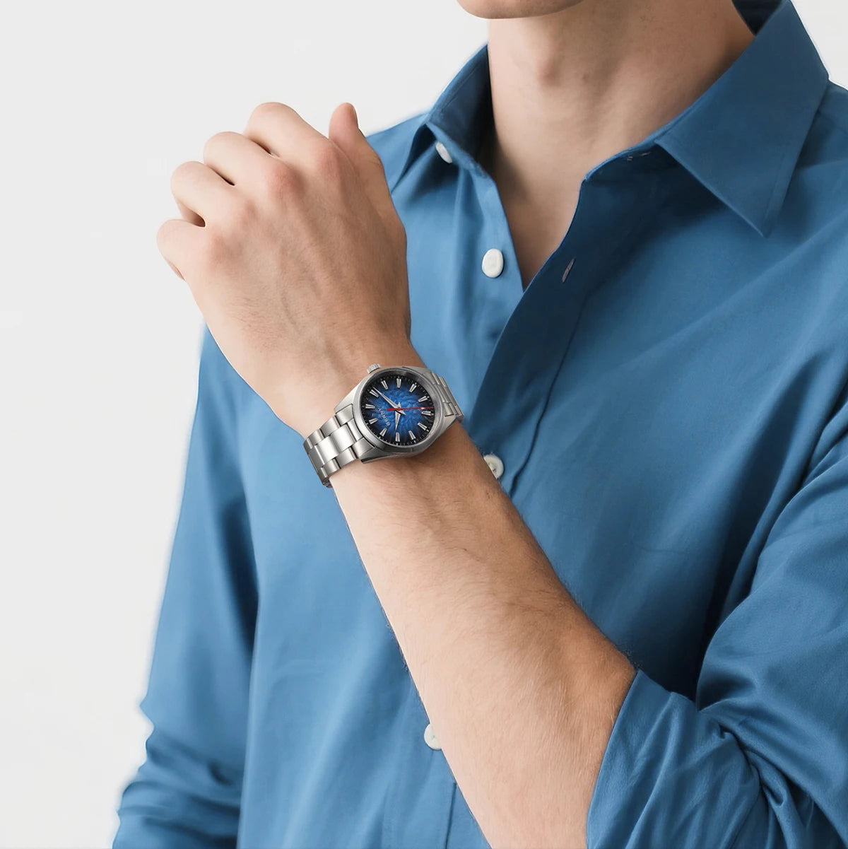 Montre pour homme BERNY – Montre à quartz élégante et classique, étanche à 10 ATM, dotée d'un verre saphir et d'aiguilles luminescentes, idéale pour une tenue habillée ou professionnelle, avec bracelet en cuir.